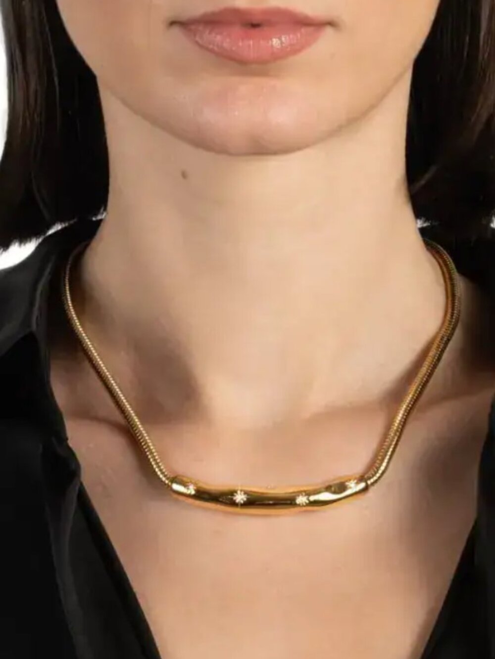 Alexis Bittar  starburst crystal tube necklace